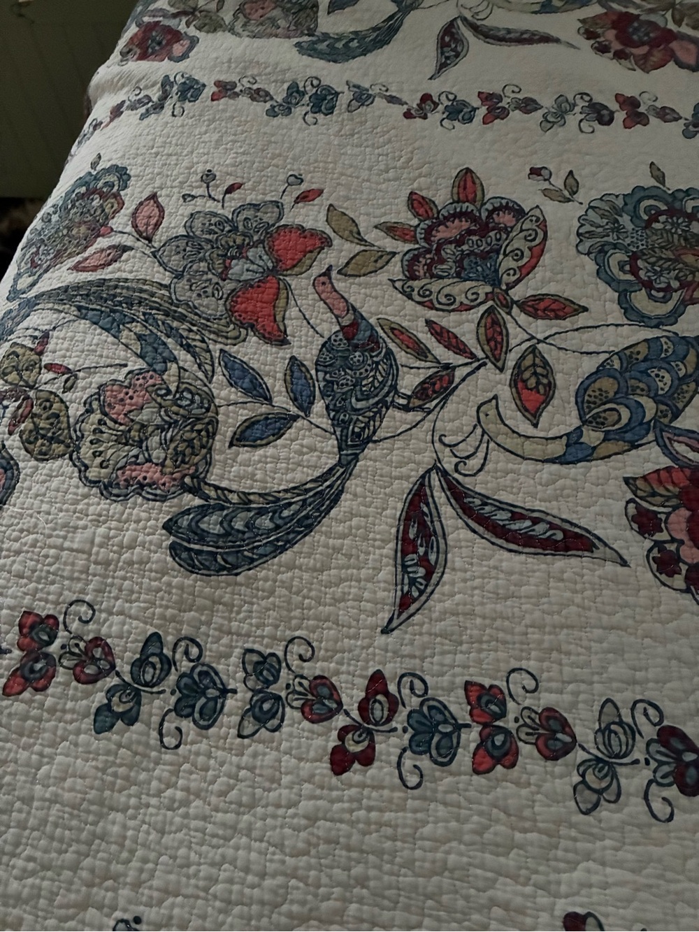 Cynthia Rowley Floral Peacock Full Size Quilt Set 3pc Reversible Cotton - Picture 3 of 10